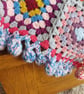 Crochet Granny Square Blanket Throw 'Happy Scrappy' - Image 6