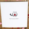 Cat Valentine Card - Valentine's Day Card