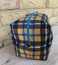 Cornish Tartan Print Fabric Quilted Box Shape Washbag - Image 3