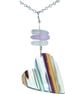 Surfite & Seaglass Heart Sterling Silver .925 Necklace Jewellery Gift - Image 5