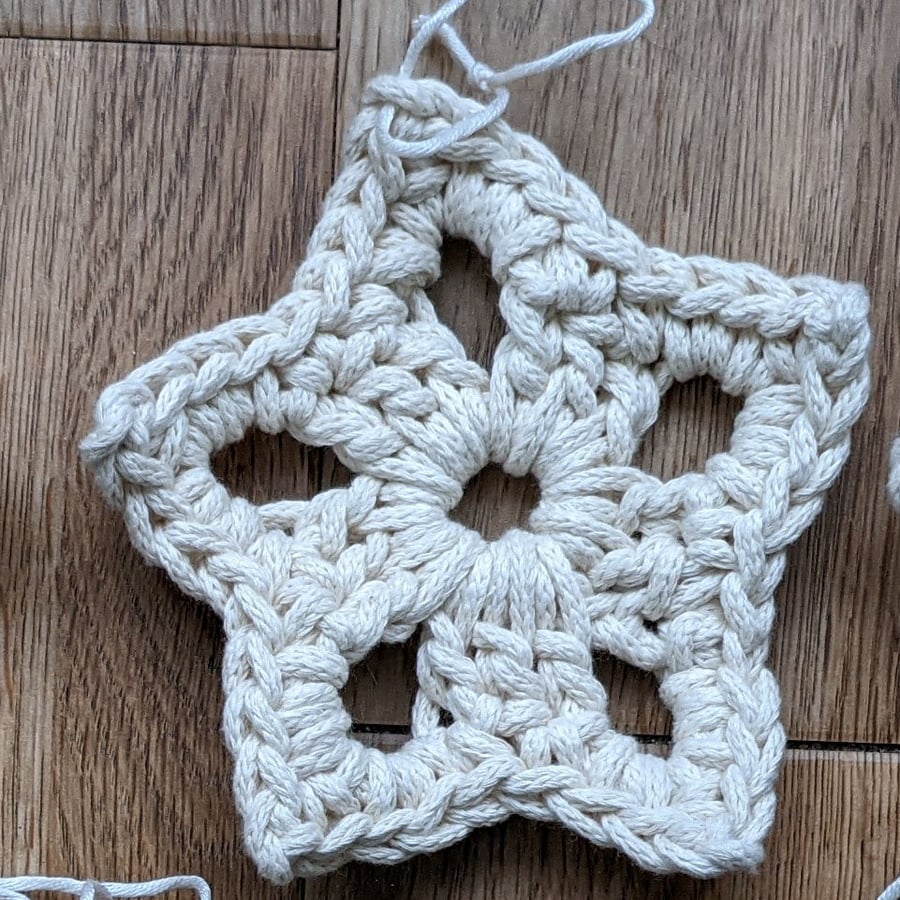 Christmas star decoration,  FREE P&P, crochet star, hanging decoration