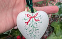 Christmas ceramic heart baubles