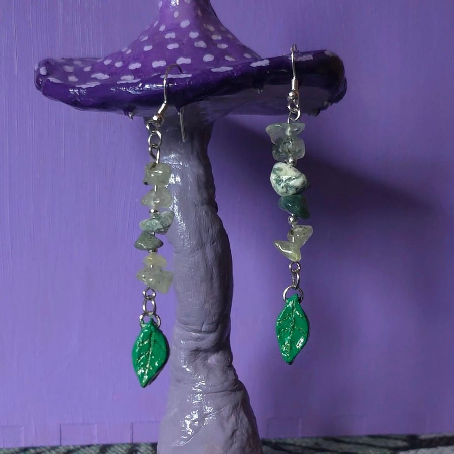 Handmade leaf earrings 