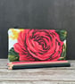 'Carnations and Roses' Pencil Case made from 1950s Vintage Barkcloth Fabric