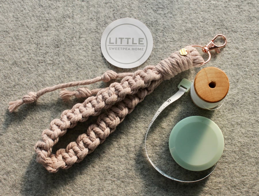 Handmade Macramé Wrist Strap – Keychain or Phone Strap