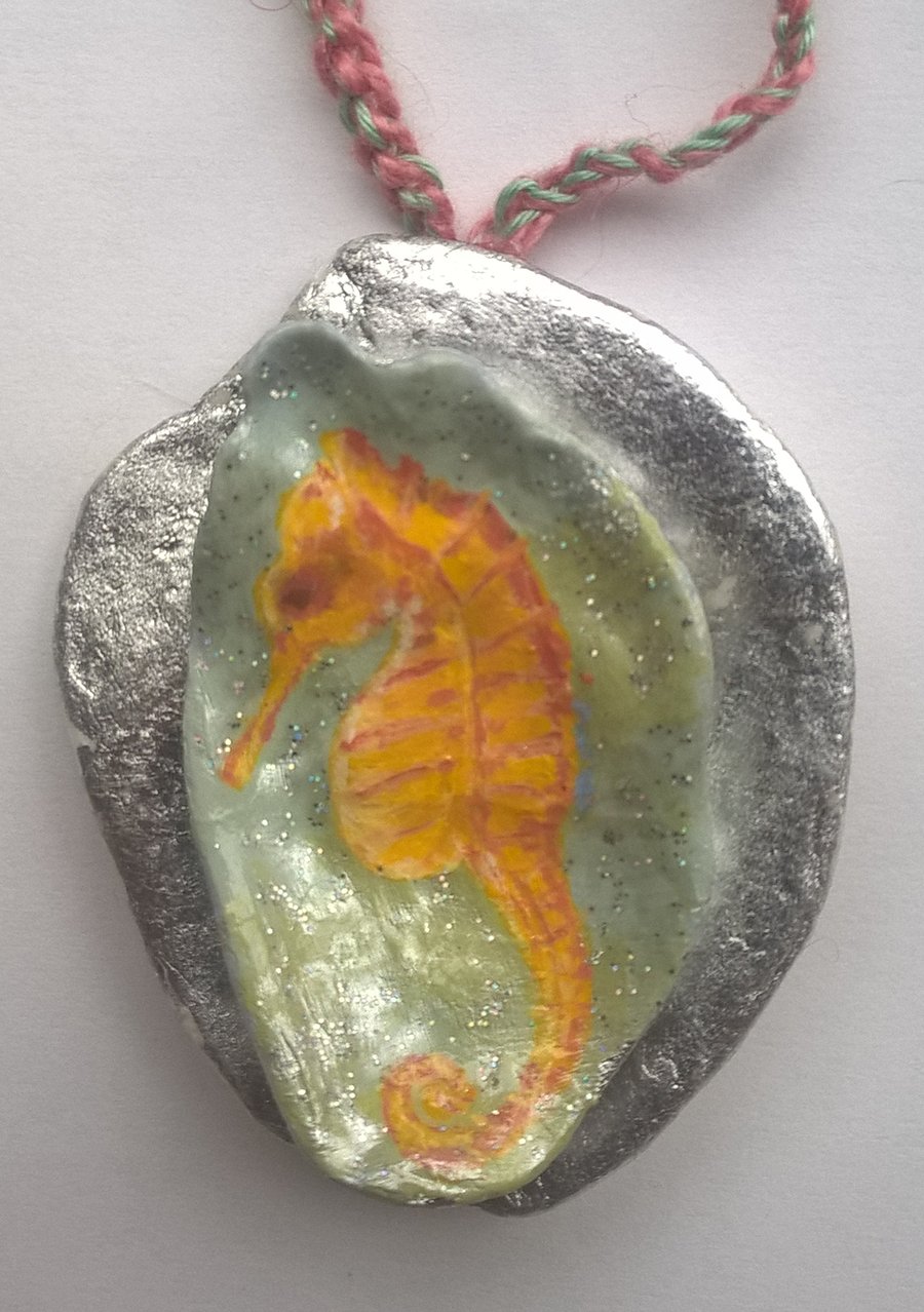 seahorse painted shells
