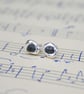 Organic Silver and Sapphire Earrings, September Birthstone - Image 1
