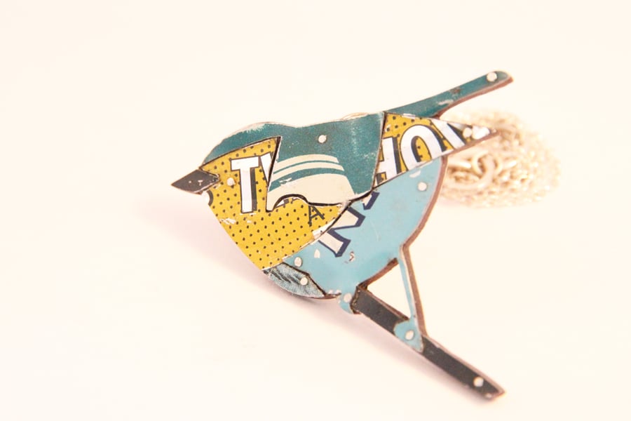 Wood Warbler Tin Necklace