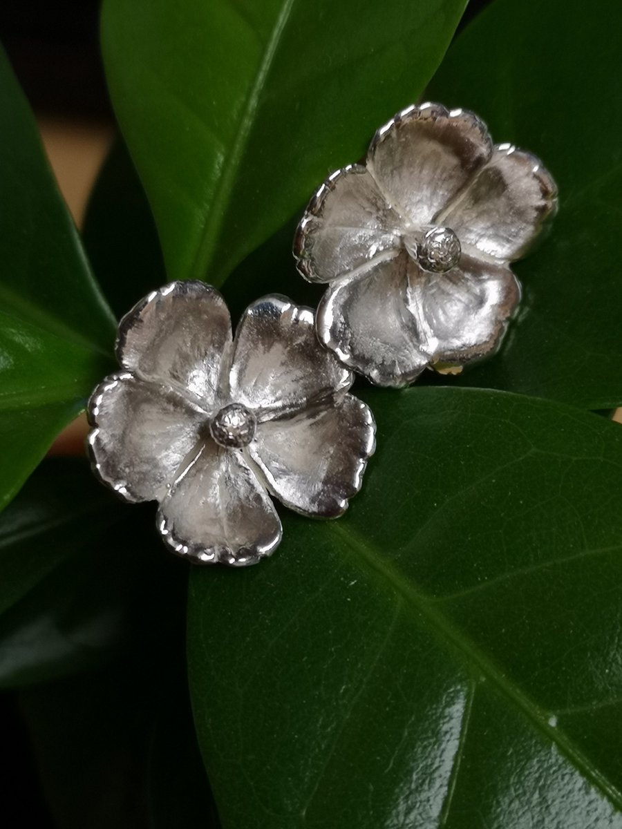 Rockrose hand made Silver Earstuds