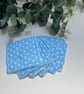 Reusable Bamboo Towelling Face Pads Pack of 7 - Blue Polka Dot - Image 2