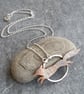 Copper fox pendant, Silver and copper necklace, 7th anniversary gift - Image 4