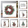 Traditional pack of 6 mixed Christmas cards 