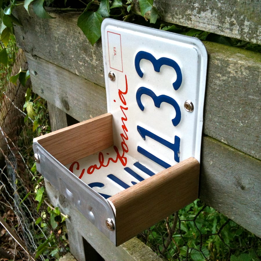 California License Plate Bird Feeder