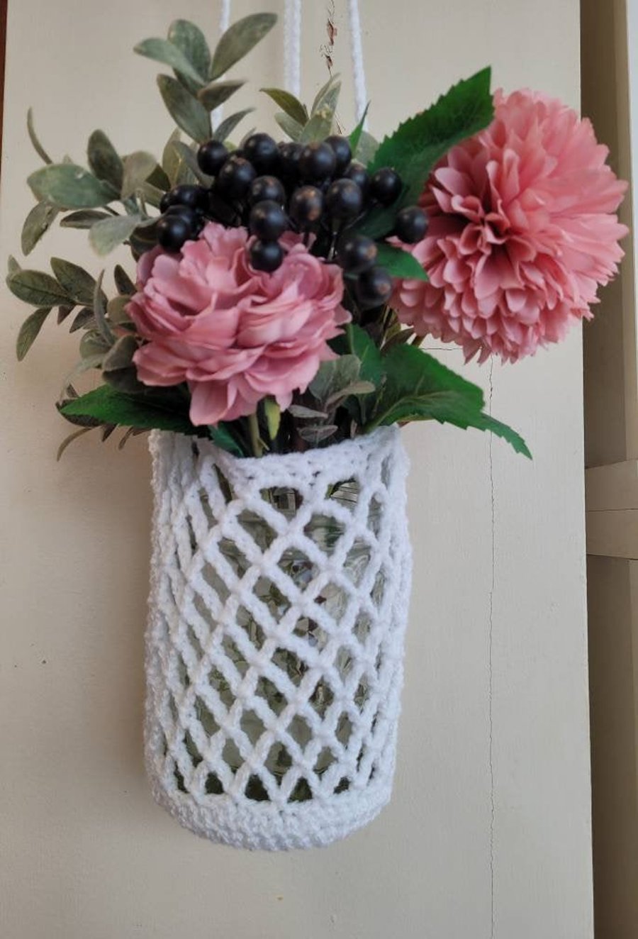 Crochet plant pot hanger holder, plant pot cover