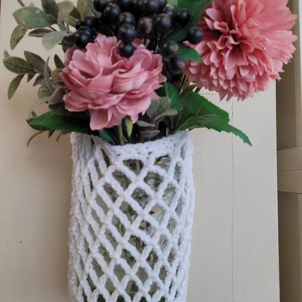 Crochet plant pot hanger holder, plant pot cover