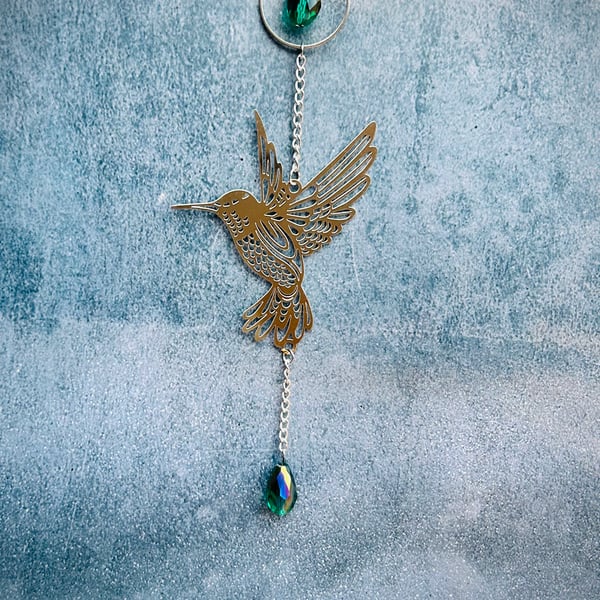 Hummingbird Crystal Window Hanging
