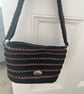 Black and Brown Striped Small Tote