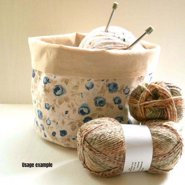 Fabric Basket - Blue Flower: size Large