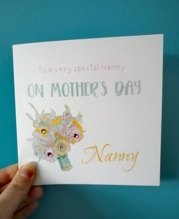 Happy Mothers Day Nanny card, Happy Mother's day card for Nan, Card for Gran