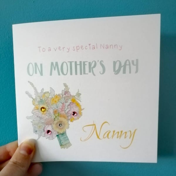 Happy Mothers Day Nanny card, Happy Mother's day card for Nan, Card for Gran