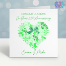 Handmade Personalised 55th Emerald Wedding Anniversary Card