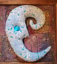 Moon wall hanging, vintage textile moon  - Image 1