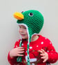 Crochet duck novelty hat, toddler, child, adult sizes, newborn photo prop - Image 2