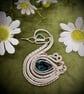 Silver wire wrapped Baby Swan with Teardrop Crystal - Image 1