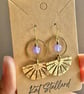 Gorgeous golden brass earrings with natural Amethyst gemstone beads
