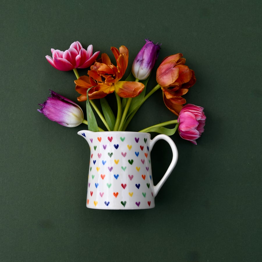 Love Hearts Milk Jug - Hand Painted