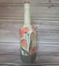 Hand Painted and Decoupaged Light up Floral Bird Bottle