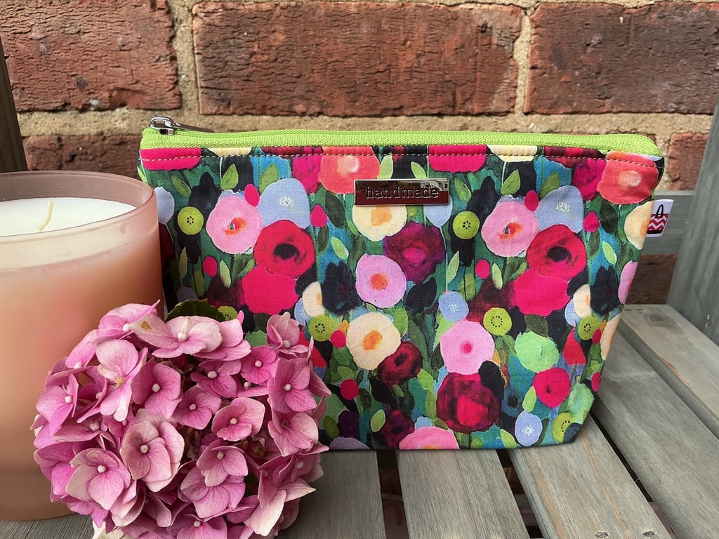 Flower Print Zip Pouch