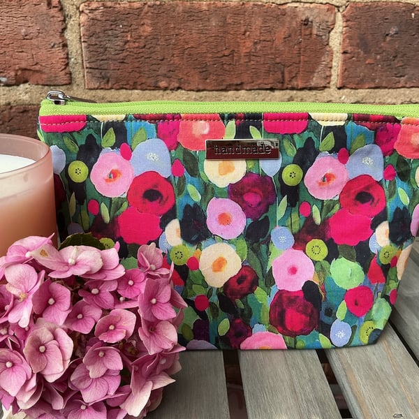 Flower Print Zip Pouch