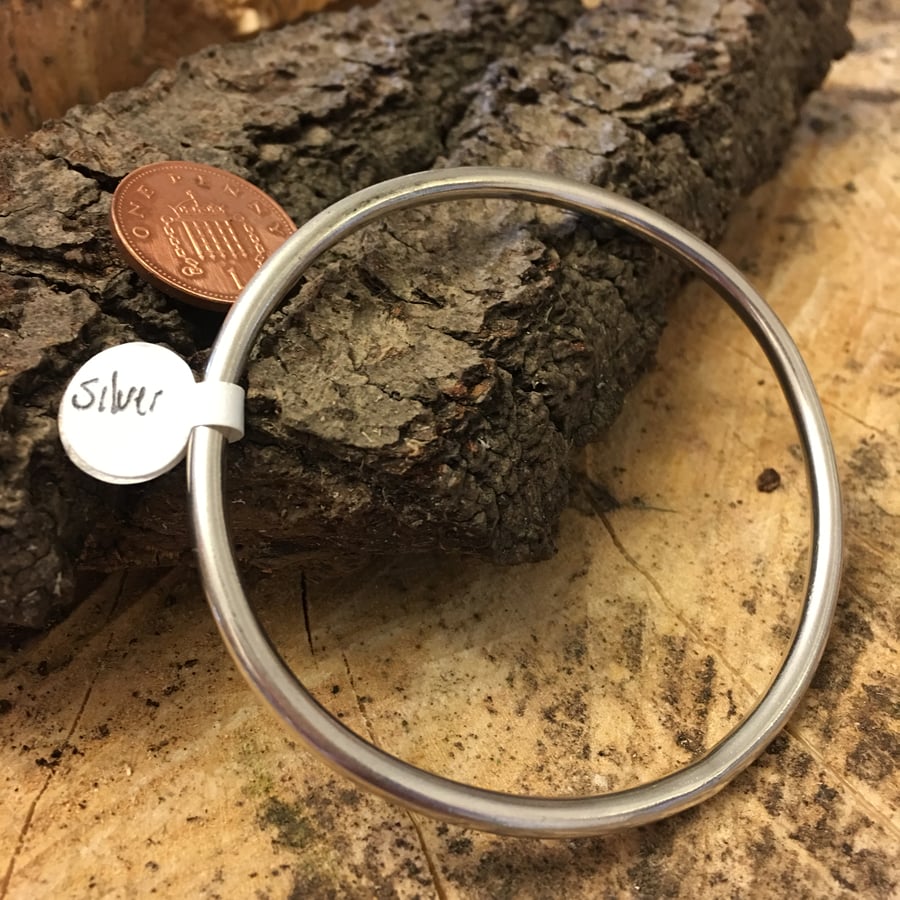 Simple Silver Heavy Sterling Silver Bangle, Mens Jewellery  Bracelet, Cuff. 