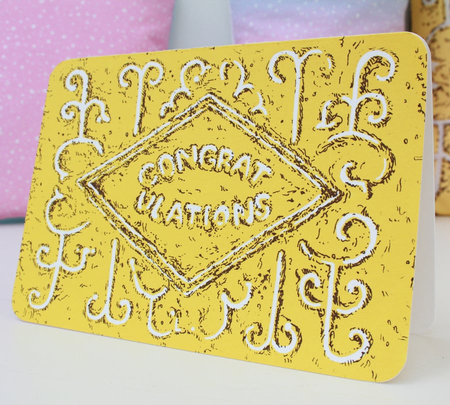 Congratulations Custard Cream Biscuit Card