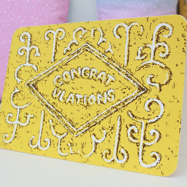 Congratulations Custard Cream Biscuit Card