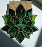Stained Glass Green Man Suncatcher - handmade in Hampshire