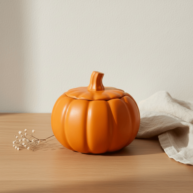Pumpkin Shaped Pot - Halloween Themed Candle or Tealight Holder