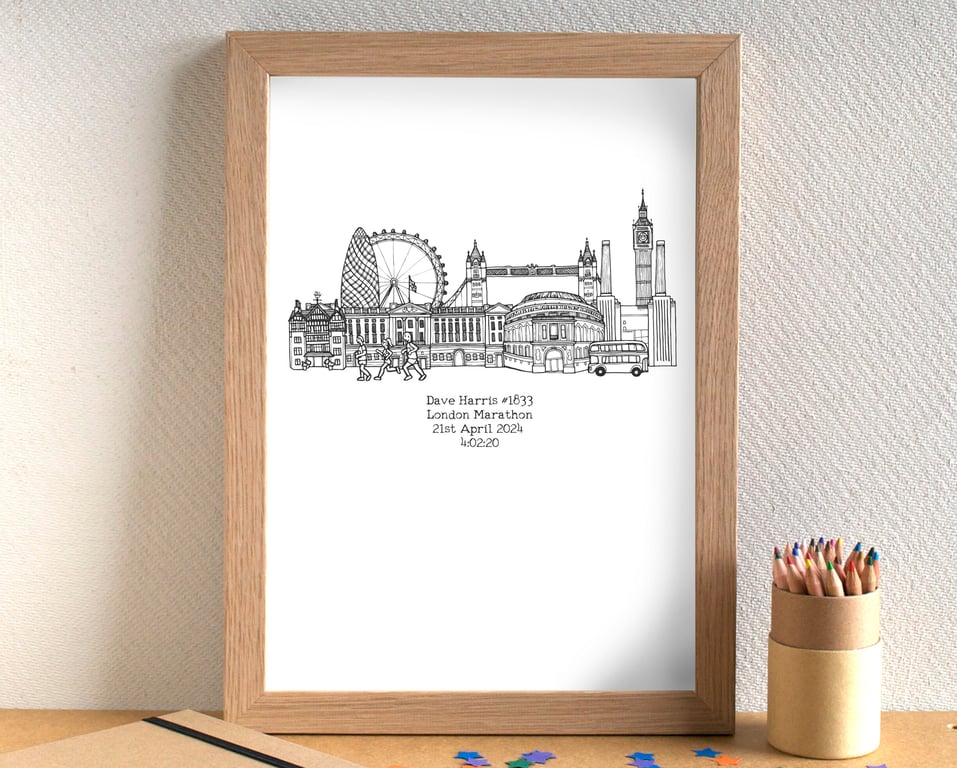 Marathon Skyline Personalised Art Print