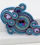 Large Soutache Brooch Blue Purple Statement Brooch Handmade UK - Image 2