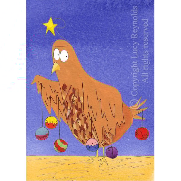 Chicken Christmas Card A6