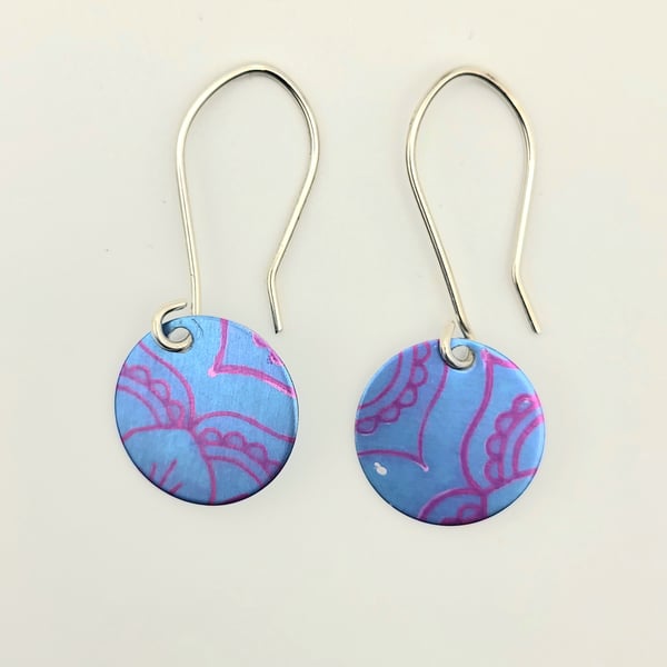 Handmade Aluminium and Silver Reversible Earrings