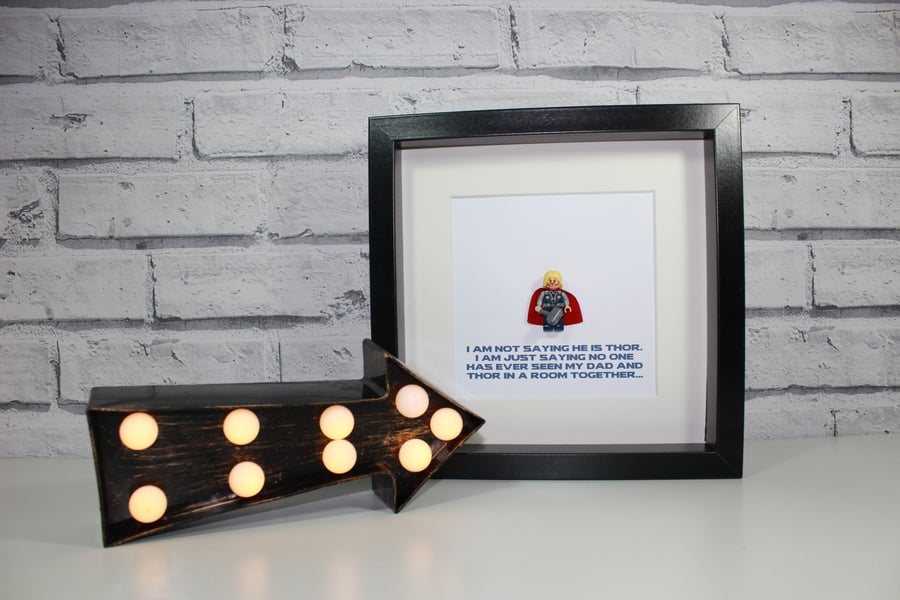 THOR - Father's Day Special - Framed Lego minifigure - I'm not saying Dad Daddy