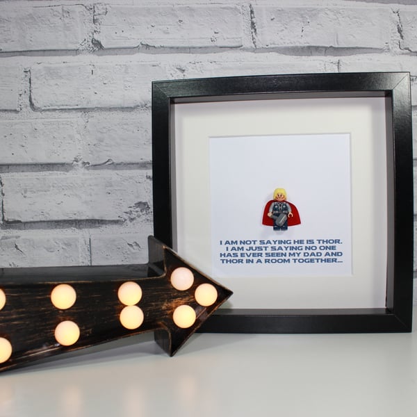 THOR - Father's Day Special - Framed Lego minifigure - I'm not saying Dad Daddy