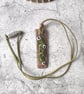 Woodland Fungi Necklace, Clay Puffballs and Moss Pendant, Green Witch Jewellery - Image 3