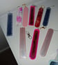 Handmade epoxy resin nail file bag charm or keyring