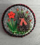 Hand Embroidered Black Cat Brooch - Image 1