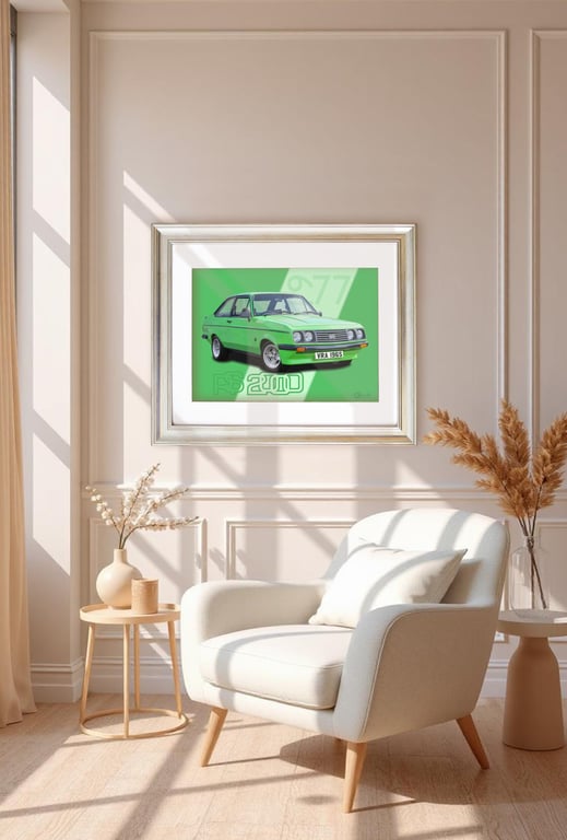 Ford Escort RS2000 Mk2 - 1977 Photograpic Art Print A3