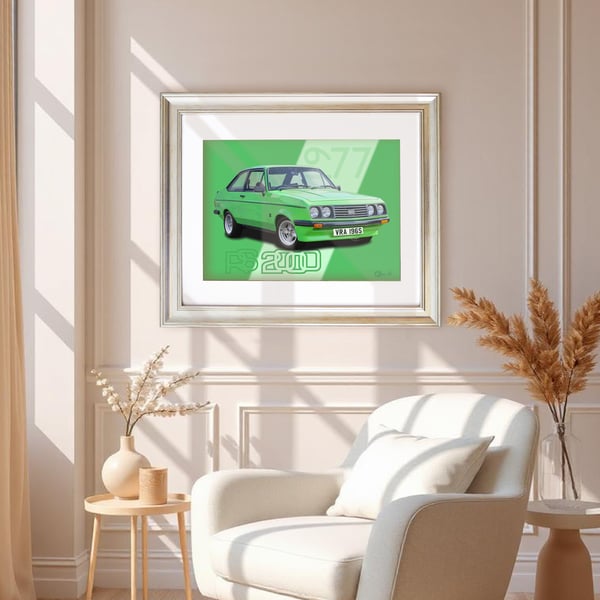 Ford Escort RS2000 Mk2 - 1977 Photograpic Art Print A3