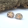 Starfish Stud Silver Copper Stud Earrings - silver, handmade, metalsmith seaside
